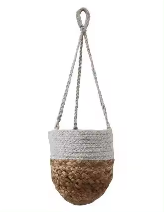 Cesta o canasto o decoración de pared Deepty de yute y algodón 15 x 15 cm de la marca Origen - 1