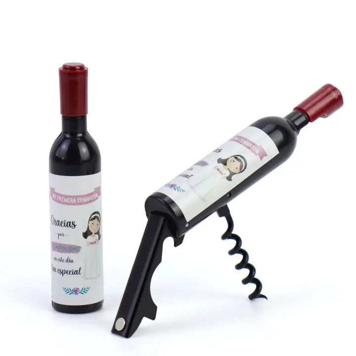 Pack de 12 a 42 unidades de sacacorchos y abridor de botella con diseño de comunión, Etiqueta no personalizable no se puede incluir nada, Abrebotellas para invitados, Detalles originales invitados,  Regalantes.com - 1