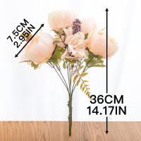 Peonía Artificial De Seda Para Vaso Decoración De Hogar Y Sala De Estar Estilo De Flores Silvestres Uso En Boda Y Acordeón - details 1