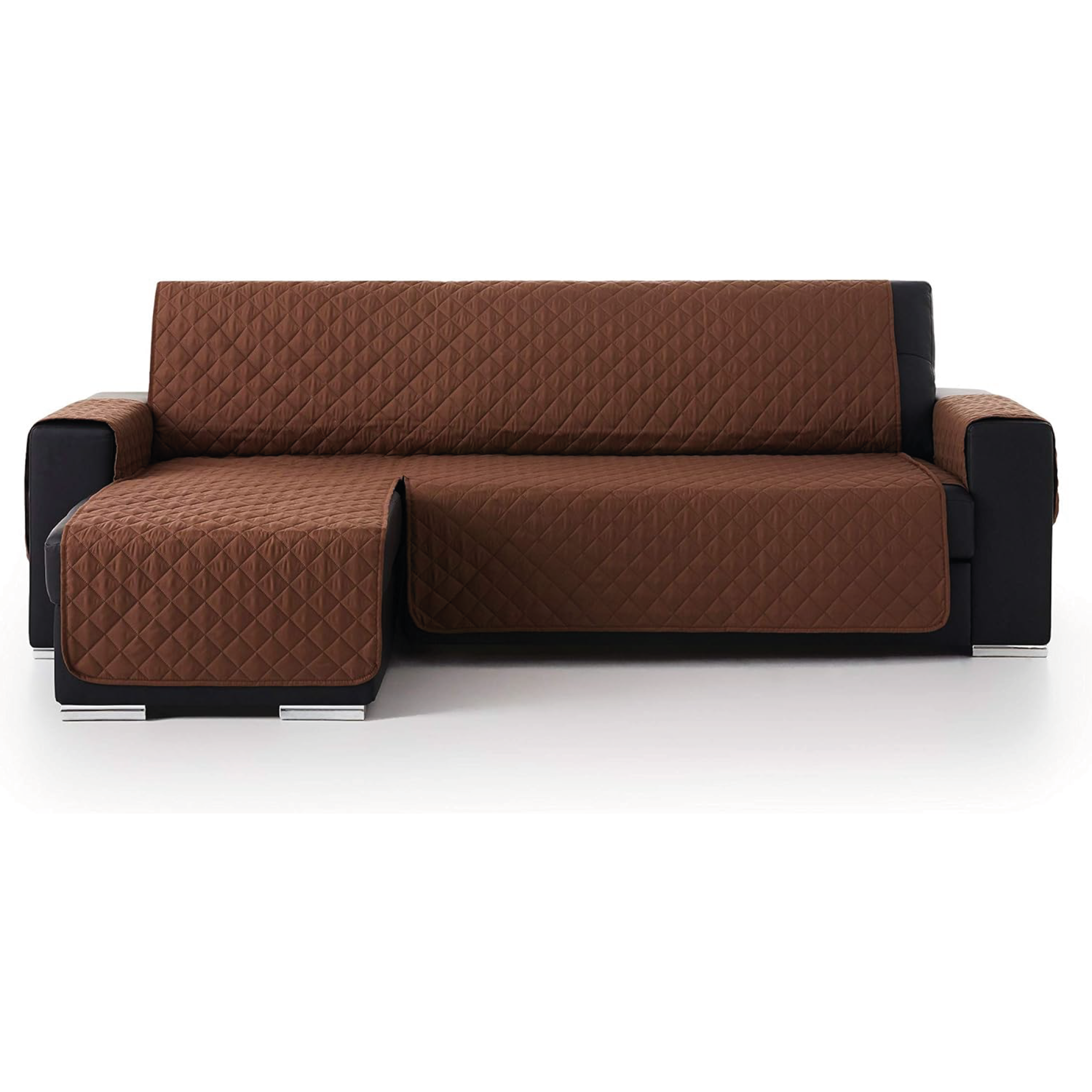 Vivid Torral - Funda Cubre Sofá Chaise Longue Acolchado Reversible Antiácaros Protector Manchas Rombos (Para Brazo derecho y Izquierdo) Válido Hasta 300 cm De Ancho De Brazo A Brazo