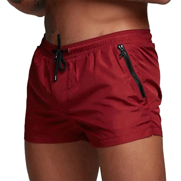 Shorts De Natación Para Hombres Con Bolsillos Y Cierre De Cremallera Liner De Malla Secado Rápido Traje De Baño Para La Playa - 1