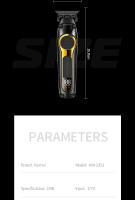 Kit De Pelacabelos Recargable Kemei Profesional Con Cuchilla DLC KM-2242 KM-2351 KM-3209 Trimmer Eléctrico Para Hombres Barbería Corte Seco Y Húmedo Indicación De Carga Tiempo De Carga 3H Y Uso 160Mins - details 19