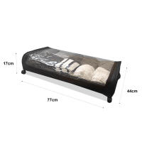 Organizador de Ropa Bajo Cama Round Nyana Home – Diseño Plegable con Ruedas y Tapa Transparente – Almacenamiento Compacto para Ropa, Zapatos y Textiles – Perfecto para Espacios Reducidos - details 1