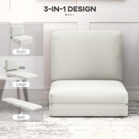 Sofá Cama plegable 3 en 1, Sofá Cama tapizado, Capacidad de carga hasta 240 kg, Dormitorio, Salón, Crema - details 4