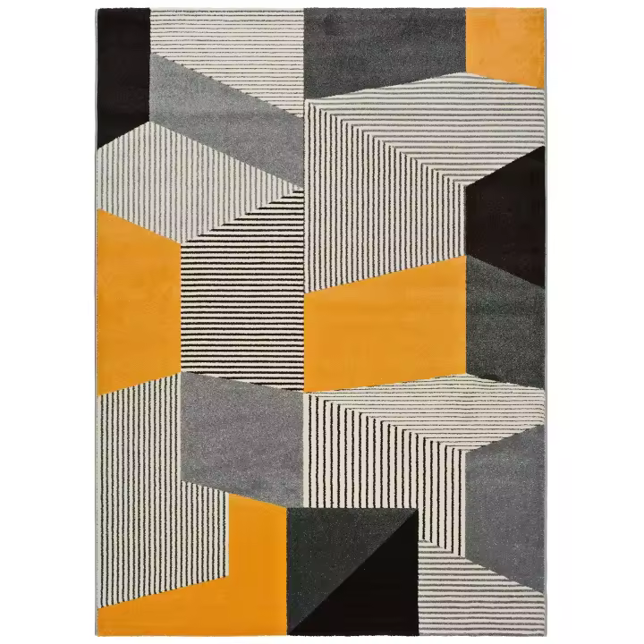 ATTICGO Alfombra de Interior Estilo Geométrico en Gris - Leo 12155 | 80x150, 140x200, 160x230 cm - 1