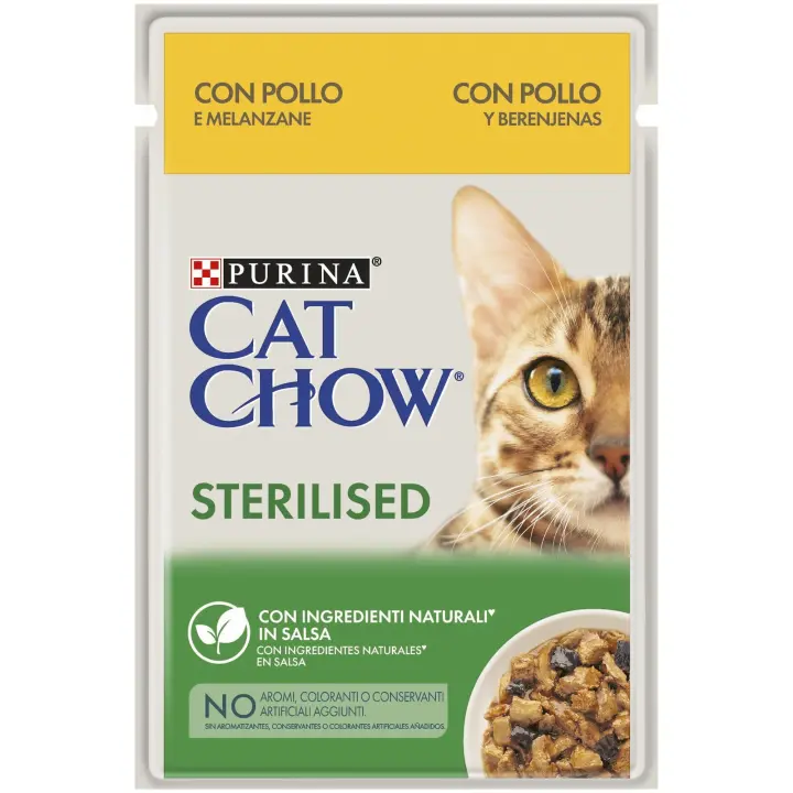 Cat Chow Esterilizado Pollo en Salsa Sobres para Gatos  Comida húmeda para gatos adultos esterilizados - 1