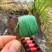 Organizador De Hilos De Bordado De Madera Con Animales Oveja Gato Bobina Herramienta De Costura Para Adultos Material Poliéster - details 5