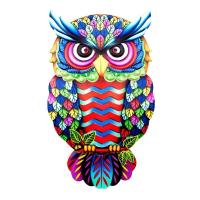 Decoración De Pared En Metal De Oso Con Arte Colorido Escultura De Aves De Hierro Para Interior Y Exterior Jardín Del Hogar - details 7