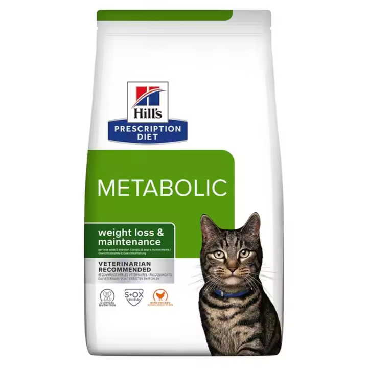 Hill's Metabolic Prescription Diet con Pollo y Verduras - Pienso Veterinario para Control de Peso en Gatos - 1