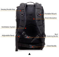 Mochila Táctica Para Hiking Grande Capacidad Camuflaje Para Hombres Viaje Exterior Mochila Táctica De Viaje Con Sistema De Alivio De Peso - details 8