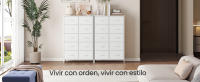 SONGMICS BELLAH Colección - Cómoda, 10 Cajones, Acero, para Dormitorio, Armario, Pasillo, Salón, Moderno, Blanco Nube y Blanco Nieve/Marrón Rústico y Negro Tinta - details 0
