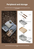 Caja De Almuerzo Pequeña Para Camping CAMPINGMOON Con Red De Funda Y Almohadilla De Al Vapor Acero Inoxidable Para Picnics Al Aire Libre - details 7