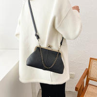 Bolso De Hombro Pequeño Para Mujer Elegante De PU Cuero Suave Lujo Diseñador Clip Clutch Retro Bolso De Mano Y Cruzado Con Cierre De Cremallera - details 2