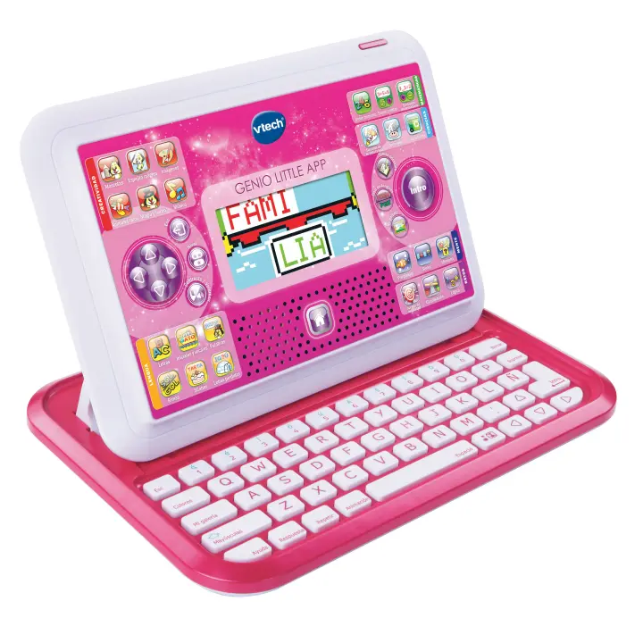 Vtech - Genio Little App Portátil y Tablet 2 en 1 Rosa 155557: Dispositivo Educativo +5 Años. Pantalla Táctil,  80 Actividades y 27 Aplicaciones. ¡Aprende y Crea con Dibujo, Matemáticas, Música y Más! - 1