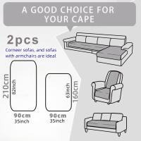 Funda De Sofá Quilteada 2Pcs Para Sala De Estar Protector De Muebles L-Shape Secciónal Cubiertas De Cojines Para Mascotas - details 1
