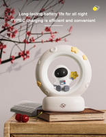 Lámpara Nocturna LED Panda Astronauta Para Niños Luz De Noche USB Recargable Silicona Protección Ocular Iluminación De Escritorio - details 11