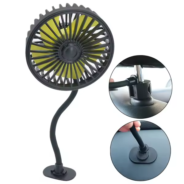 Mini ventilador USB para reposacabezas de asiento de coche, tablero, 3 velocidades, refrigerador de Aire, para SUV, camión - 1