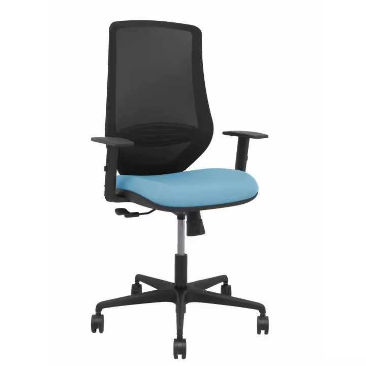 Silla Mardos sincro malla negra bali azul cielo brazo regulable - 1