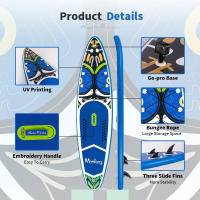FunWater Tabla de Surf Hinchable de pie para Surf Ultrarresistente, Ligera y Estable, Tabla de Surf Sup, Accesorio de Remo Ajustable, Bomba, Mochila de Viaje, Correa de Seguridad, Remo Inflable para jóvenes y Adultos - details 1