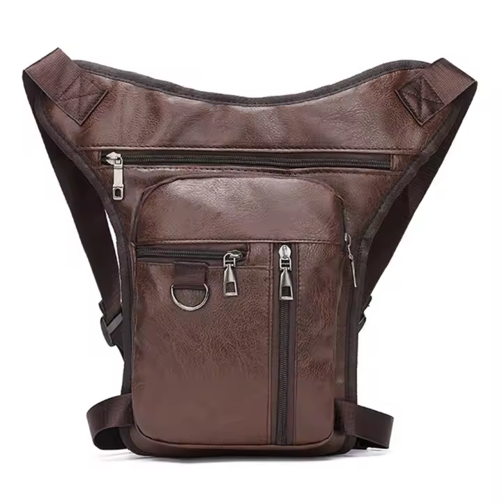 Bolsa De Pierna En Cuero PU Para Motocicleta Bolsa De Cintura Para Viaje Turismo Ciclismo Unisex Negro Marrón - 1