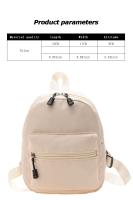 Mochila Mini Para Mujer De Nylon Blanco Estilo Casual Con Bolsillo Exterior Cierre De Cremallera Adecuada Para Escuela Y Viajes - details 0