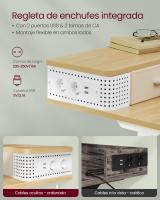 Escritorio Eléctrico Regulable 60x140cm, Altura Ajustable Sin Escalonamiento, Soporte para Monitor, Gancho, Función Memoria, Marrón Rústico, Blanco Nube, Roble - details 19