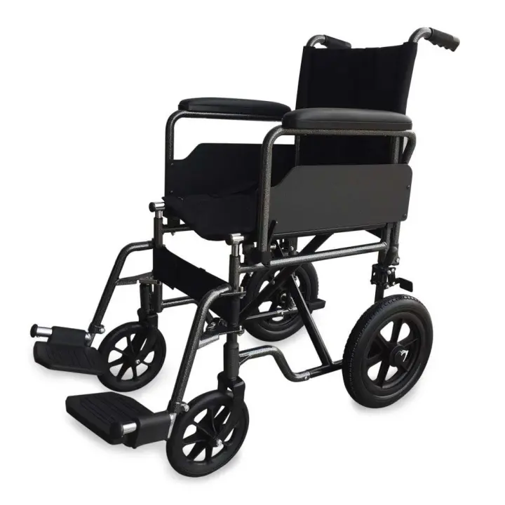 Mobiclinic® Silla de ruedas S230 Plegable y ligera Asiento 46 cm Reposapiés abatibles y extraíbles Reposabrazos acolchados y abatibles Ruedas pequeñas Freno de estacionamiento y de pie - 1