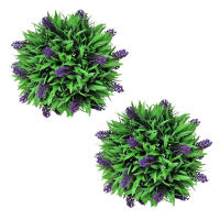 vidaXL Bolas de Boj Artificiales Arbusto de Jardín (2 unidades) Planta Lavanda Dimensiones 28 cm, 30 cm - details 0