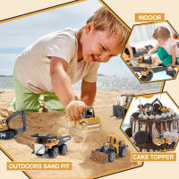 Juego De 8 Piezas De Camiones De Aluminio Con Mat Y Señal De Carretera Modelos Clásicos De Construcción Para Niños Excavadora Cargador Autobús Remolcador Vehículo De Metal Para Niños Mayores De 3 Años - details 7