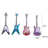 Guitarra Miniatura Electrónica Para Casa De Muñecas Accesorio De Escena Popular Modelo De Simulación En Madera - details 11