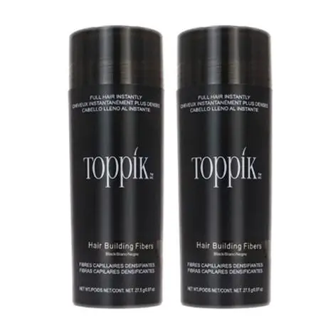Paquete de 2 Fibras Capares Toppik de color marrón Dark, 27,5 g/oz 0,97, para el cuidado del Cabello, Negro color - 1