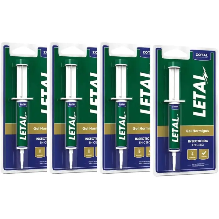 Zotal Laboratorios Pack de 4 Insecticida LETAL TRX ZOTAL en Cebo Contra Hormigas, Total 40 Gr - Efectivo Contra Hormigas - Control Duradero - 1