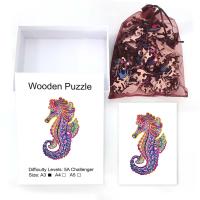 Rompecabezas De Madera Colorido Con Caballitos De Mar Juego Educativo Para Niños Y Adultos Regalo Personalizado 3D - details 2