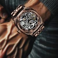 Reloj Mecánico Para Hombre Estilo Business Elegante Y Luminoso Con Display De Números Romanos Resistente Al Agua Acero Aluminio - details 2