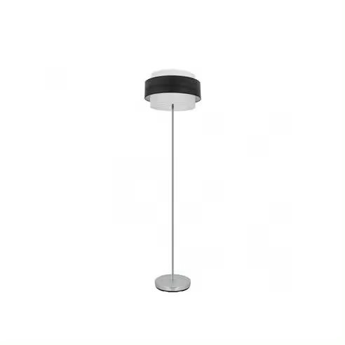 FABRILAMP Lámpara de Pie Myriam Cromo/Madera Negra - 1
