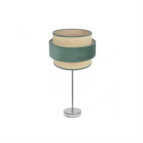 FABRILAMP Lámpara de Sobremesa Alto Reyes Cromo/Natural-Verde 64x30x30 Cm - Diseño Elegante - 1
