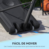 HOMCOM Canasta de Baloncesto de Exterior con Altura Ajustable 220-365 cm Aro de Baloncesto con Soporte Canasta de Baloncesto con Ruedas Base Rellenable Negro - details 5