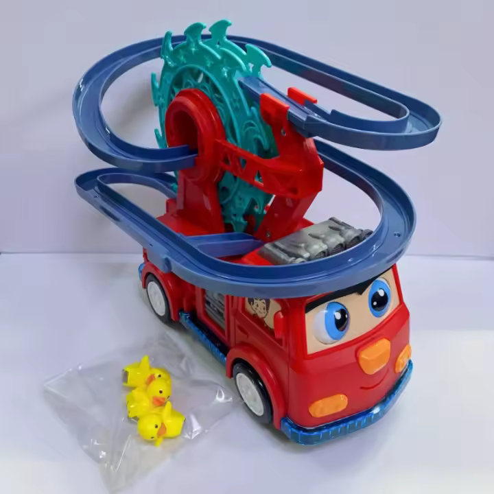 Juguete Eléctrico Para Bebé Con Pato Y Carro De Fuego Juego De Escalada Con Luz Y Música Set De Ladder Slide Para Niños - 1