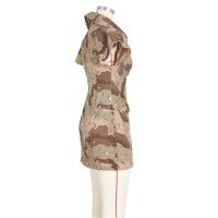 Vestido Bodycon De Camuflaje Para Mujer Estilo Harajuku Con Bolsillos Cuello Enrollado Y Botones Solos Vestido De Moda De Pierna Larga Para Fiesta Club Uso Diario - details 5