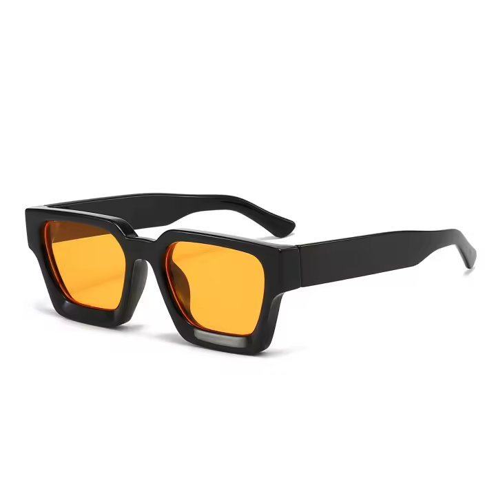 Gafas de sol cuadradas gruesas para hombres y mujeres, gafas de sol rectangulares gruesas retro con protección UV400 - 1