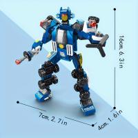 Juguete De Construcción De 6 En 1 Robot De Policía Bloques De Vehículo Modelo Regalo De Cumpleaños Y Navidad Para Niños - details 2