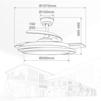 Ventilador DC de Techo LED Garsaco Bauala 107 CM, 3 Tipos de Luz, Control Remoto, Blanco - details 7