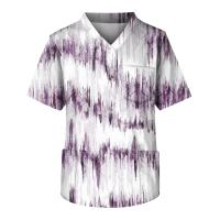 Camiseta De Enfermería Para Hombres Con Manga Corta Blusa De Trabajo En Clínica Uniforme De Hospital Estilo Casual De Algodón Y Poliéster - details 1
