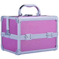 HOMCOM Maletín Maquillaje Profesional Estuche de Cosmético Portátil con Bandejas de 3 Niveles y Espejo 2 Llaves para Joyero Manicura Viaje 20x15x15 cm - details 1