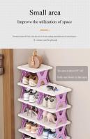 Estante Plegable Para Zapatos De Plástico Multi-Nivel Ahorro De Espacio Rack De Almacenamiento Desmontable Sin Instalación Requiere - details 1