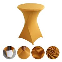 Conjunto De Barra De Cojín Cuatro Esquinas Para Boda En Hotel Color Sólido Funda De Mesa Elástica Circular De Poliéster 100% Decoración De Fiesta - details 2