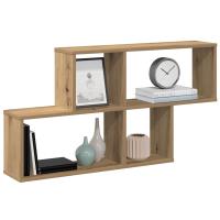 vidaXL Estante de pared madera de ingeniería envejecida 100x18x53 cm en color Madera antigua/Roble artisan | práctico organizador multiusos diseño compacto funcional - details 1