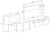 Skraut Home - Mueble salón comedor con chimenea eléctrica con 5 niveles de llama, 3 acabados de color posibles, 290x170x45 cm - details 4