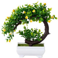 Planta Artificial De Bonsái En Vaso Flores Falsas Ornamento De Mesa Material Plástico Estilo De Planta Bonsái - details 6
