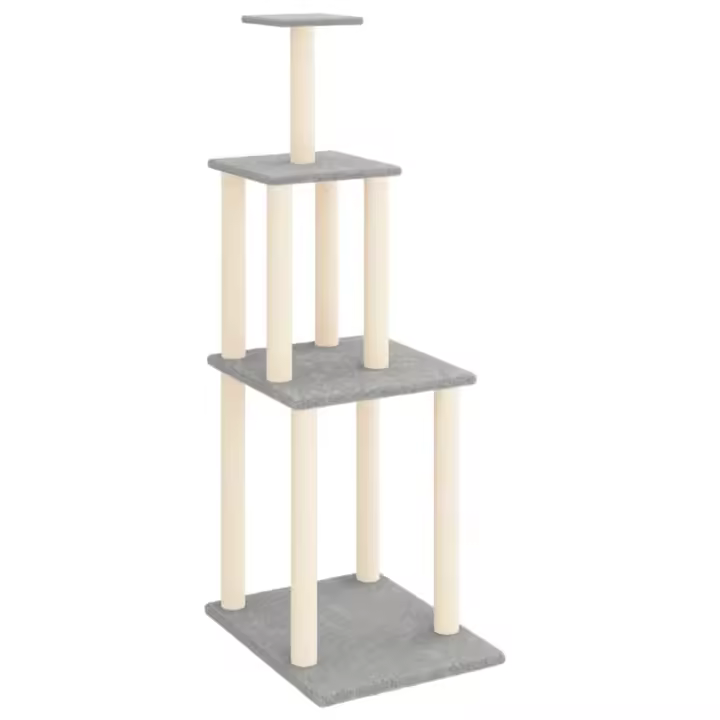 Rascador para Gatos with postes de ISAL gris Claro 149 cm - 1